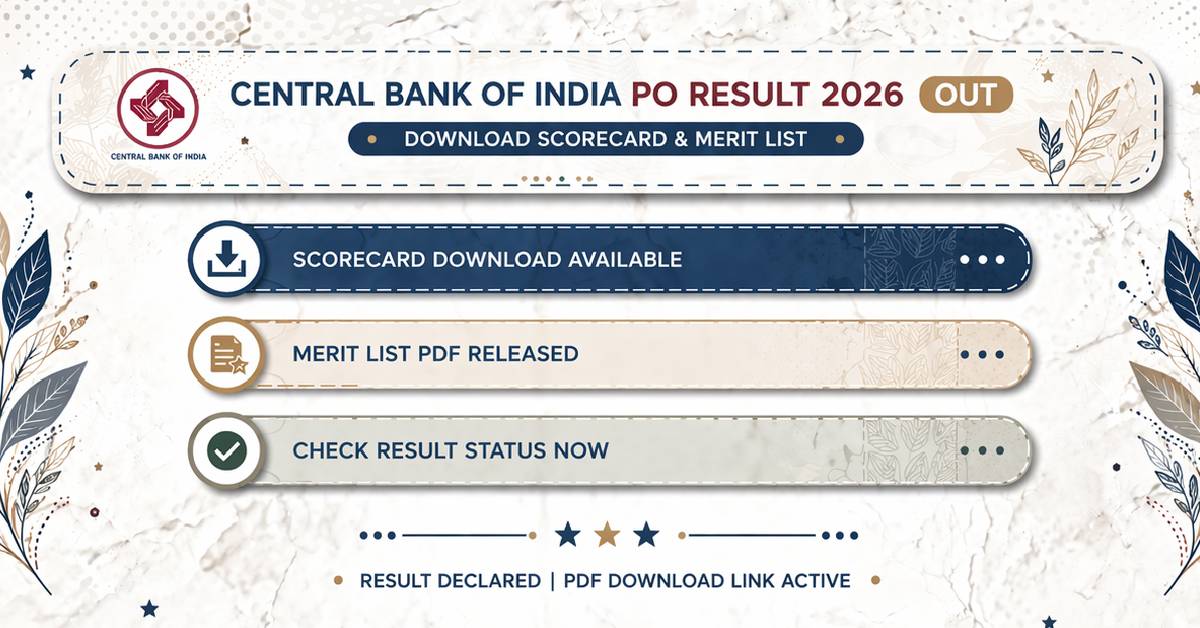 Central Bank of India PO Result 2026